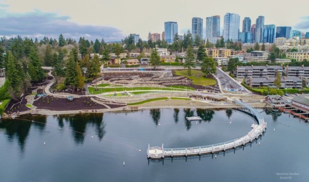 Meydenbauer Bay curved pier, Bellevue Stays