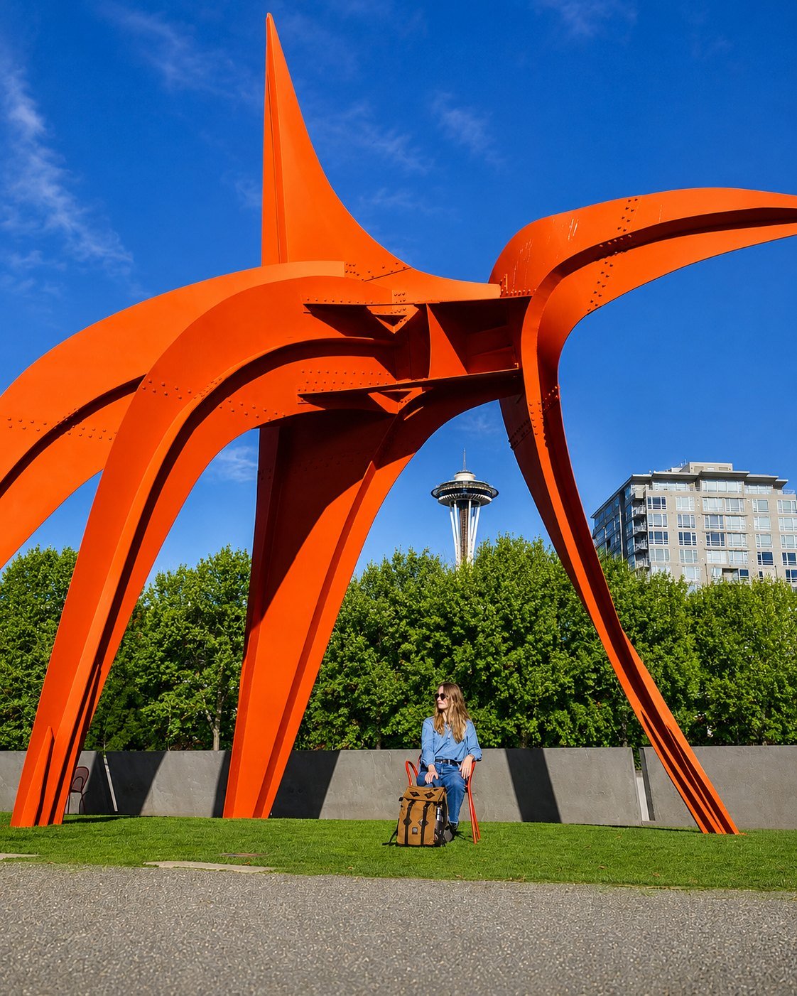 Olympic Sculpture Park with the Space Needle beyond