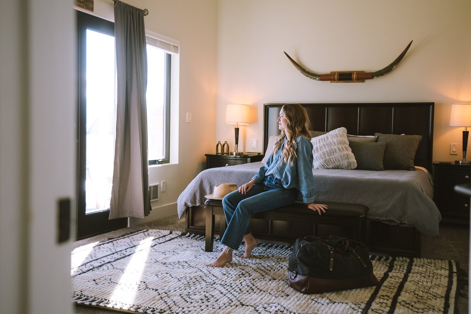 Deer Valley bedroom with western lodge details