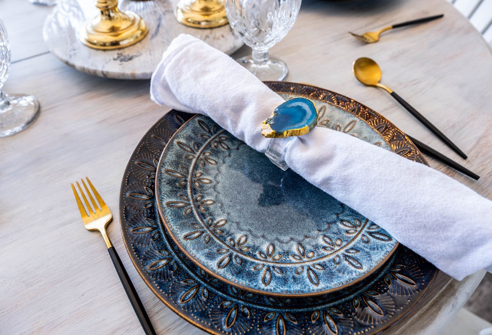 Tablescape detail at The Heron