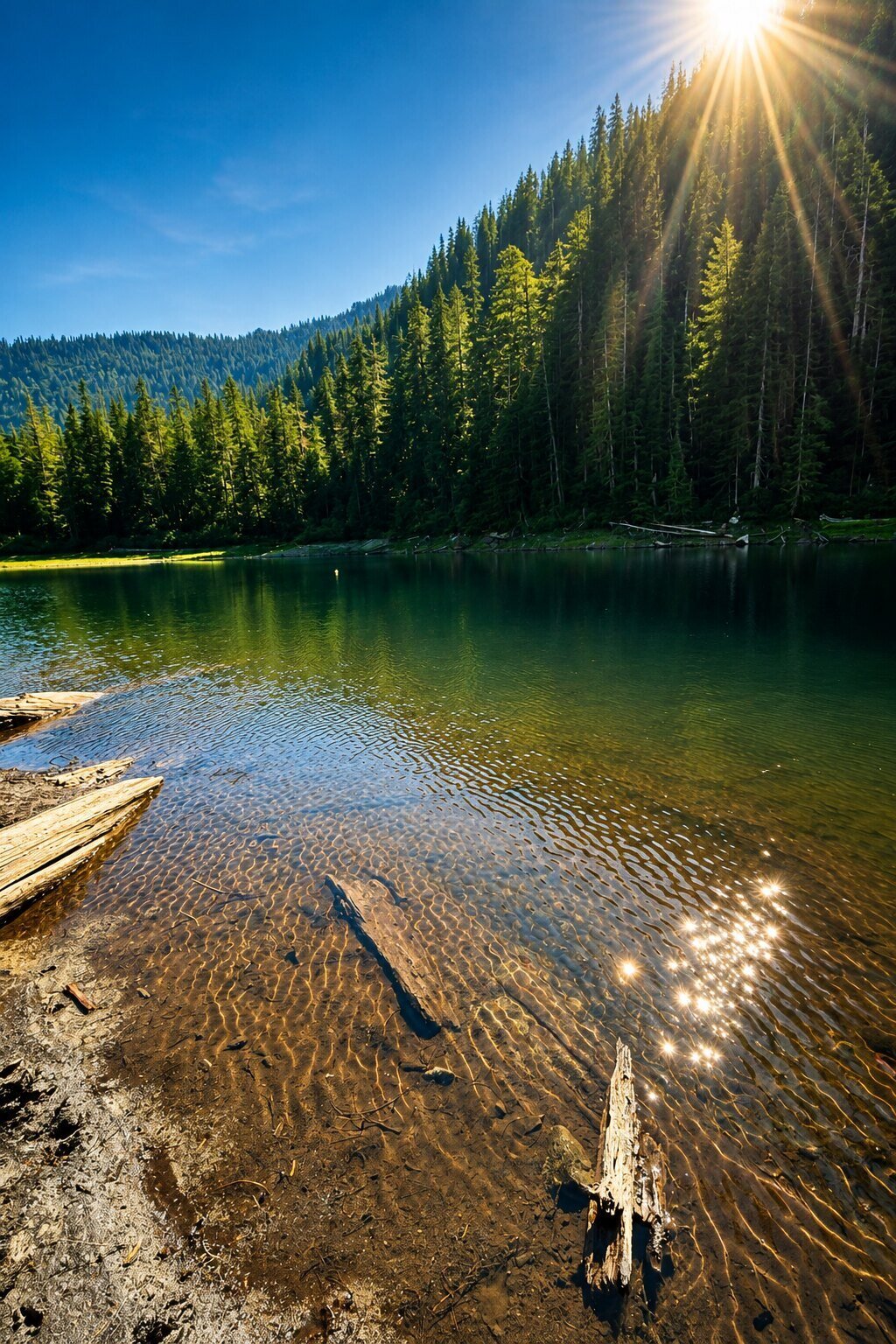 Clear alpine lake for a cold plunge day from The Gateway